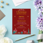 Elegant Christmas Dinner Menu | Classic Red & Gold Acryl Uitnodigingen (Insitu (Huwelijk))
