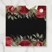 Elegant Christmas Dinner Party Red Flowers Bedankjes Labels (Achterkant)