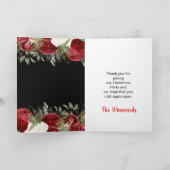 Elegant Christmas Dinner Party Red Flowers Bedankkaart (Binnen)