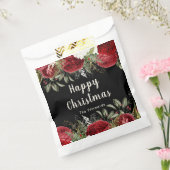 Elegant Christmas Dinner Party Red Flowers Bedankzakje (Gezegeld)