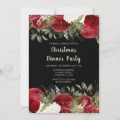 Elegant Christmas Dinner Party Red Flowers Kaart (Voorkant)