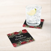 Elegant Christmas Dinner Party Red Flowers Kartonnen Onderzetters (Insitu)