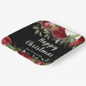 Elegant Christmas Dinner Party Red Flowers Papieren Bordje (Gebogen)