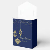 Elegant Christmas Faux Glitter Ornamenten Gold Nav Bedankdoosjes (Geopend)