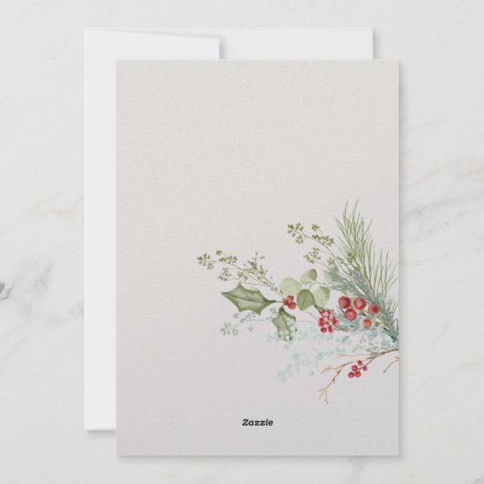 Elegant Christmas Floral Craft Fotoalbum Feestdagenkaart (Achterkant)