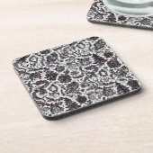 Elegant Christmas floral ornament pattern design Bier Onderzetter (Linkerzijde)