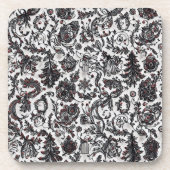 Elegant Christmas floral ornament pattern design Bier Onderzetter (Voorkant)