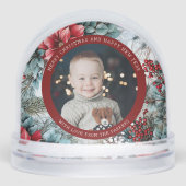 Elegant Christmas Floral Photo Snow Globe Sneeuwbol (Voorkant)