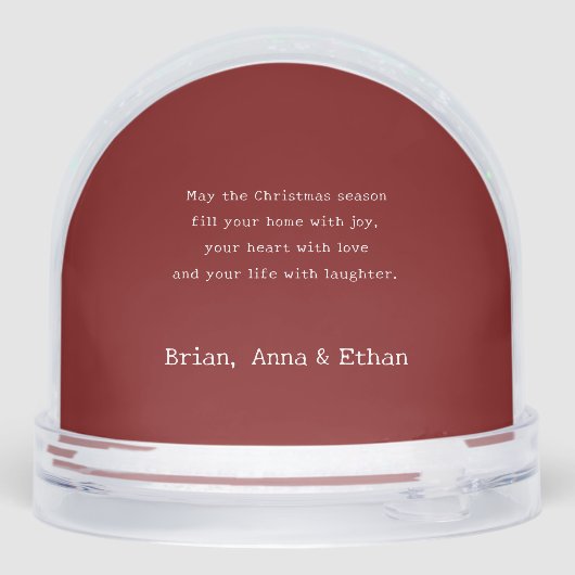 Elegant Christmas Floral Photo Snow Globe Sneeuwbol (Achterkant)