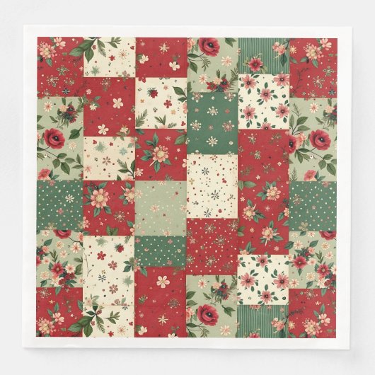 Elegant Christmas Floral Quilt Pattern  Servet (Voorkant)