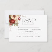 Elegant Christmas Floral Typography RSVP Kaartje (Voorkant)