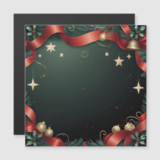 Elegant Christmas Frame Background with Gold Stars (Voorkant / Achterkant)