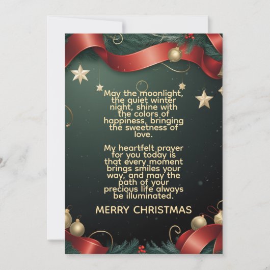 Elegant Christmas Frame Background with Gold Stars Feestdagenkaart (Voorkant)