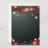 Elegant Christmas Frame Background with Gold Stars Feestdagenkaart (Achterkant)