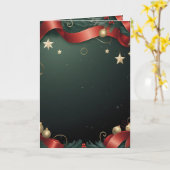 Elegant Christmas Frame Background with Gold Stars Kaart (Gele Bloem)