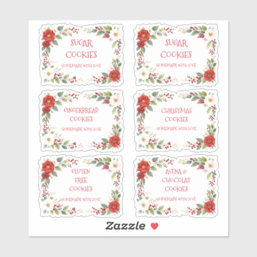 Elegant Christmas Frame For Cookies Exchange Sticker (Vel)