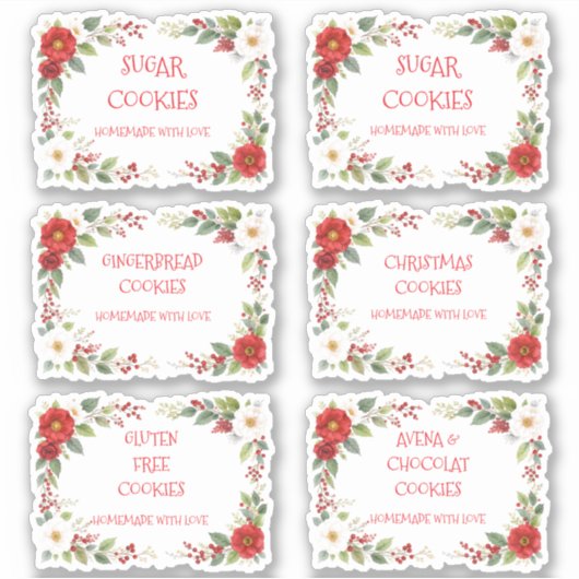 Elegant Christmas Frame For Cookies Exchange Sticker (Voorkant)