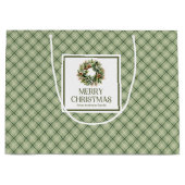 Elegant Christmas Gift Bag Nordic Pastel Palette Groot Cadeauzakje (Voorkant)