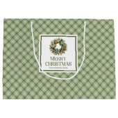 Elegant Christmas Gift Bag Nordic Pastel Palette Groot Cadeauzakje (Achterkant)