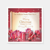 Elegant Christmas Gift Boxes Red Silver Holiday Servet (Voorkant)