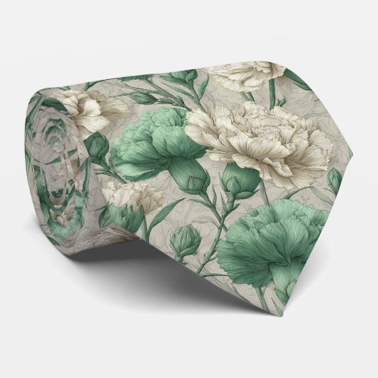 Elegant Christmas Gift For Dad Carnation Stropdas (Opgerold)