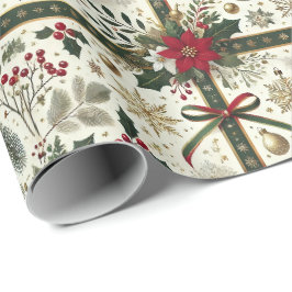 Elegant Christmas Gift Wrap with Snowflakes Cadeaupapier