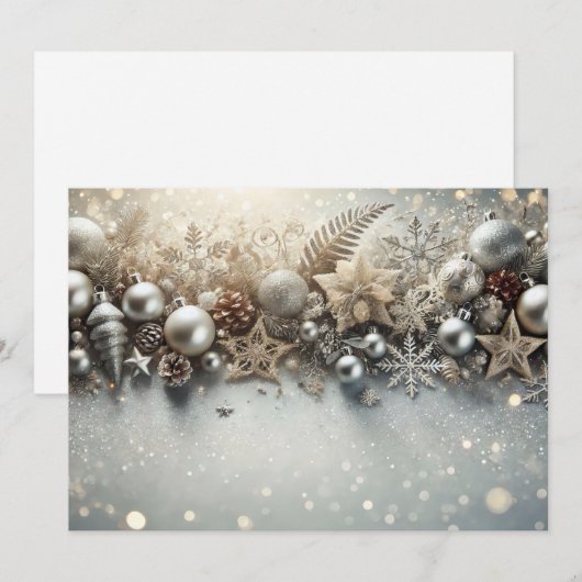 Elegant Christmas Glitter with Silver Highlights Feestdagenkaart (Voorkant / Achterkant)