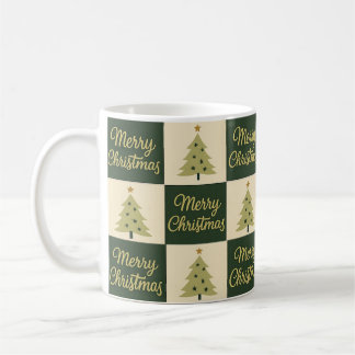 Elegant Christmas Gold & Green Design Koffiemok