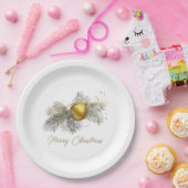 Elegant Christmas Gold Ornament Papieren Bordje (Feest)