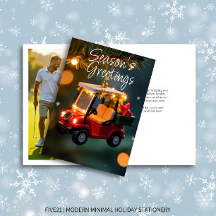 Elegant Christmas Golf Cart Ornament · Foto Feestdagen Kaart