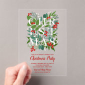Elegant CHRISTMAS Greenery Acryl Uitnodigingen (Insitu (Draagbaar))