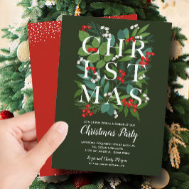 Elegant CHRISTMAS Greenery Party Kaart