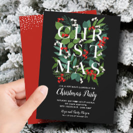 Elegant CHRISTMAS Greenery Party Kaart