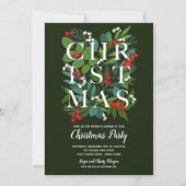 Elegant CHRISTMAS Greenery Party Kaart (Voorkant)