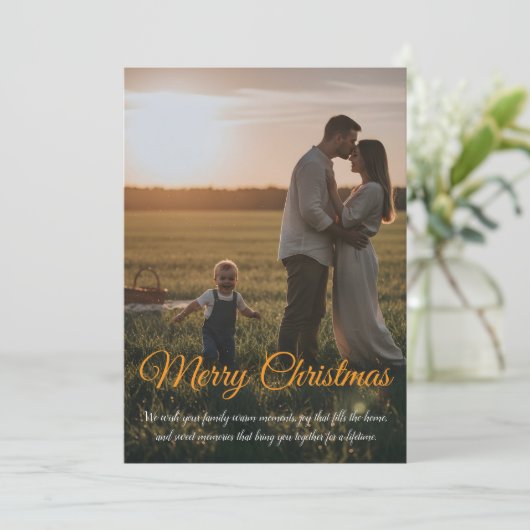 Elegant Christmas Greeting Card | Merry Christmas Bedankkaart (Staand voorkant)