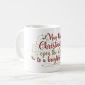 Elegant Christmas Greeting Lettering Mug Koffiemok (Voorkant links)