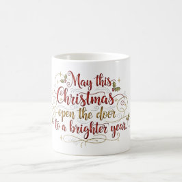 Elegant Christmas Greeting Lettering Mug Koffiemok