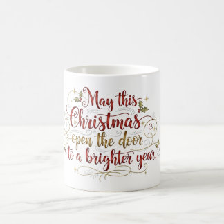 Elegant Christmas Greeting Lettering Mug Koffiemok