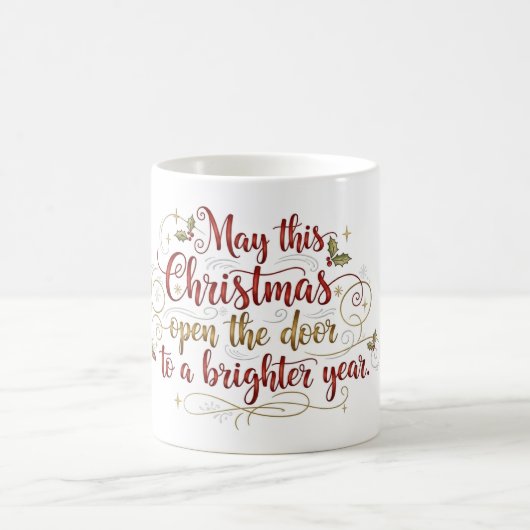 Elegant Christmas Greeting Lettering Mug Koffiemok (Center)