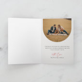 Elegant Christmas Greetings Family Photo Folded Kaart (Binnen)