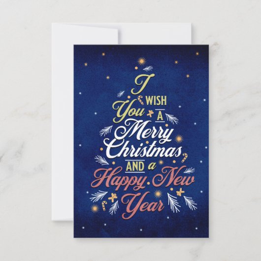 Elegant Christmas & Happy New Year Greeting Card (Voorkant)