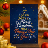 Elegant Christmas & Happy New Year Greeting Card