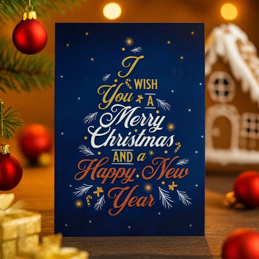 Elegant Christmas & Happy New Year Greeting Card