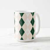 Elegant Christmas Harlequin Pattern with Snowflake Koffiemok (Voorkant rechts)