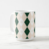 Elegant Christmas Harlequin Pattern with Snowflake Koffiemok (Voorkant links)