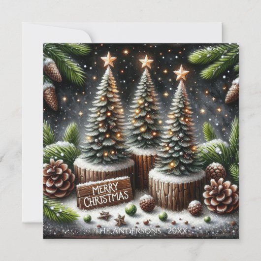 Elegant Christmas Holiday Card Feestdagenkaart (Voorkant)