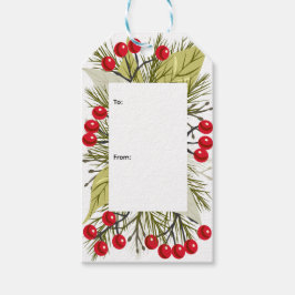 Elegant Christmas/Holiday Holly Cadeaulabel