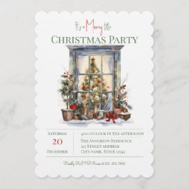 Elegant Christmas Holiday Invitation  Kaart