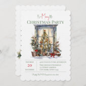 Elegant Christmas Holiday Invitation  Kaart (Voorkant / Achterkant)