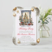 Elegant Christmas Holiday Invitation Kaart (Staand voorkant)